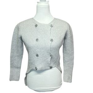 Eleventy Ribbed Knit Sweater Button Detail